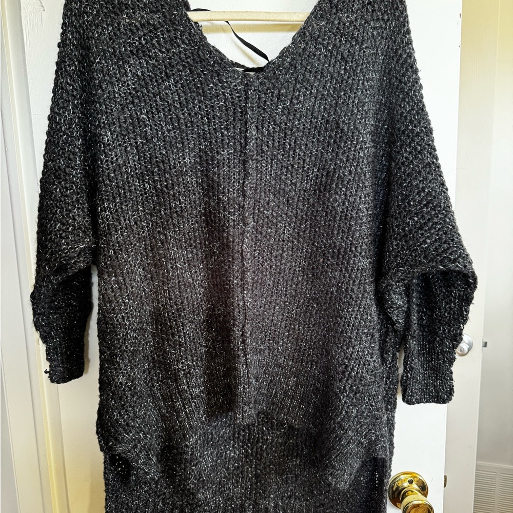 lovestitch Black Chunky V-Neck Knit Sweater